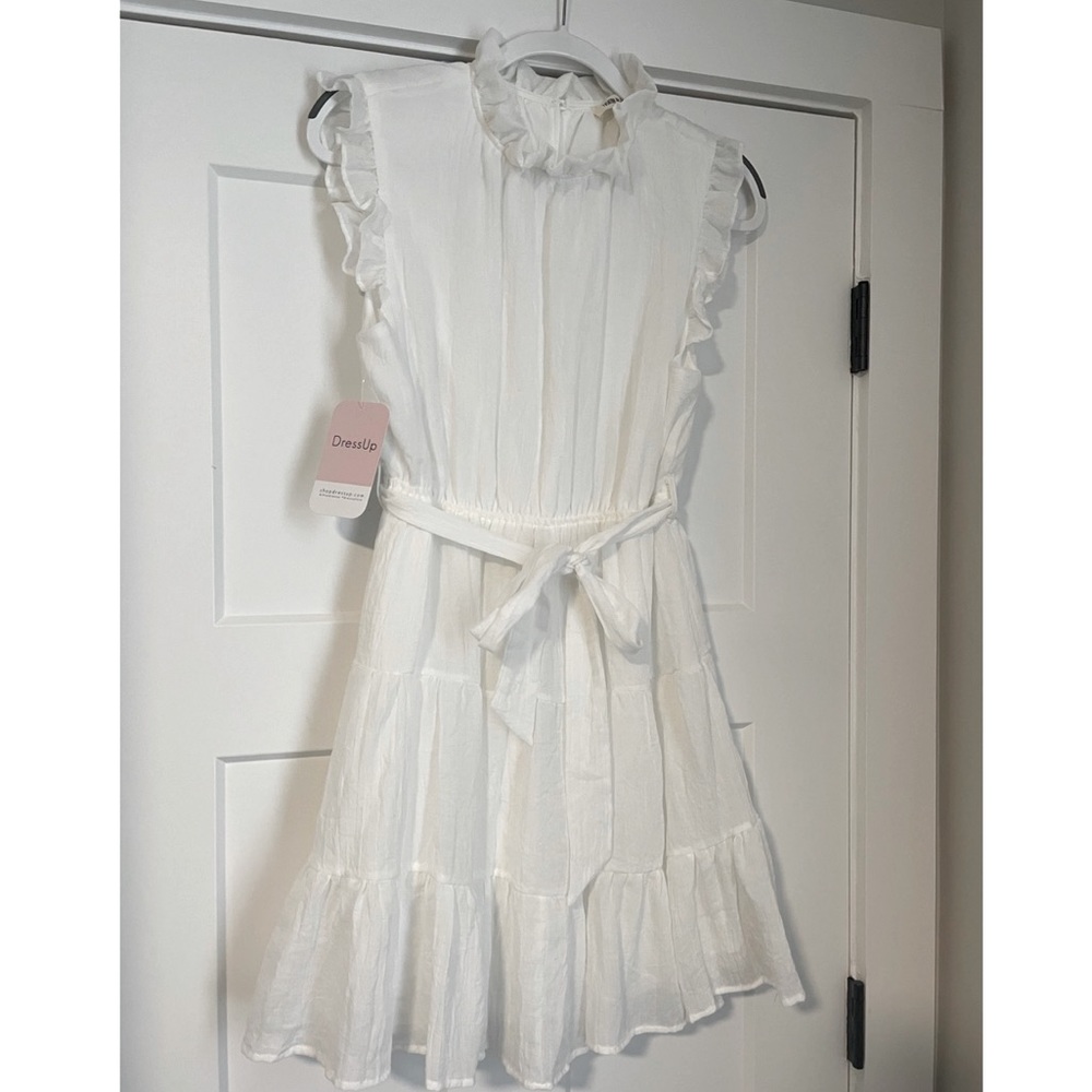 NWT White High Neck Cotton Dress
